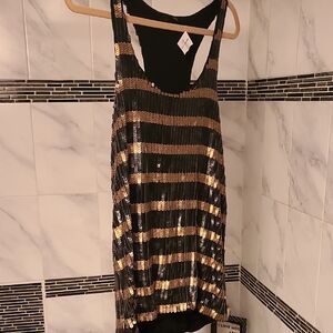 Joe's Jeans Black and Gold Sequin Tank Top